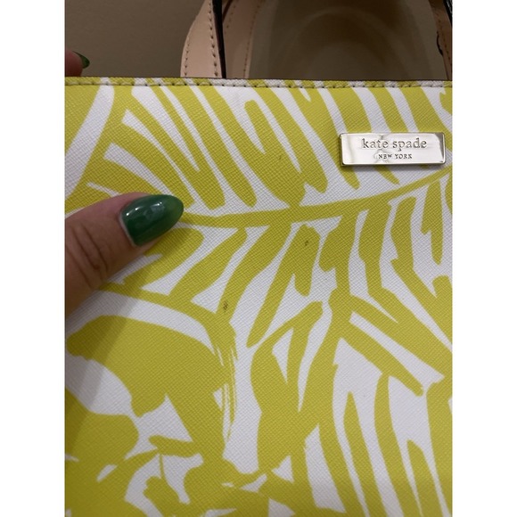 Used Kate Spade NewYork Yellow Grant Street Jules Grainy Vinyl Leather Tote - Picture 5 of 16